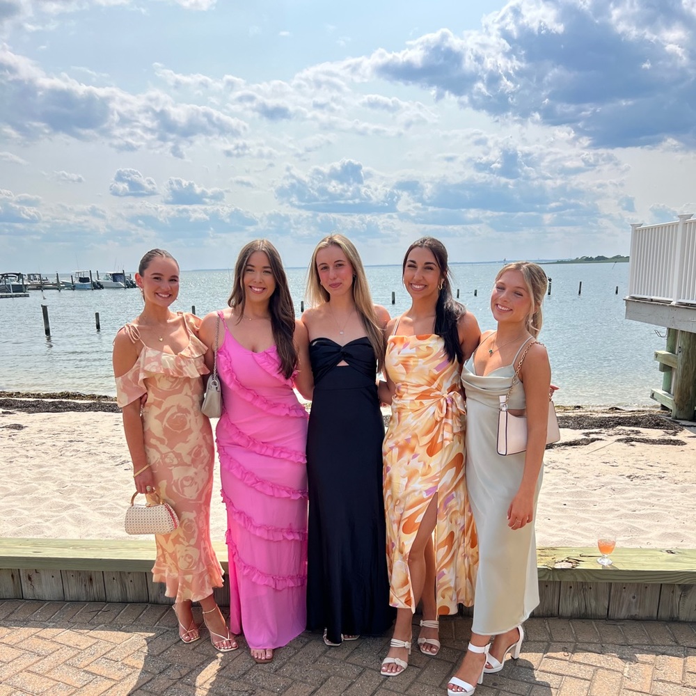 Pink Ruffle Maxi Dress - Picture 2 of 4